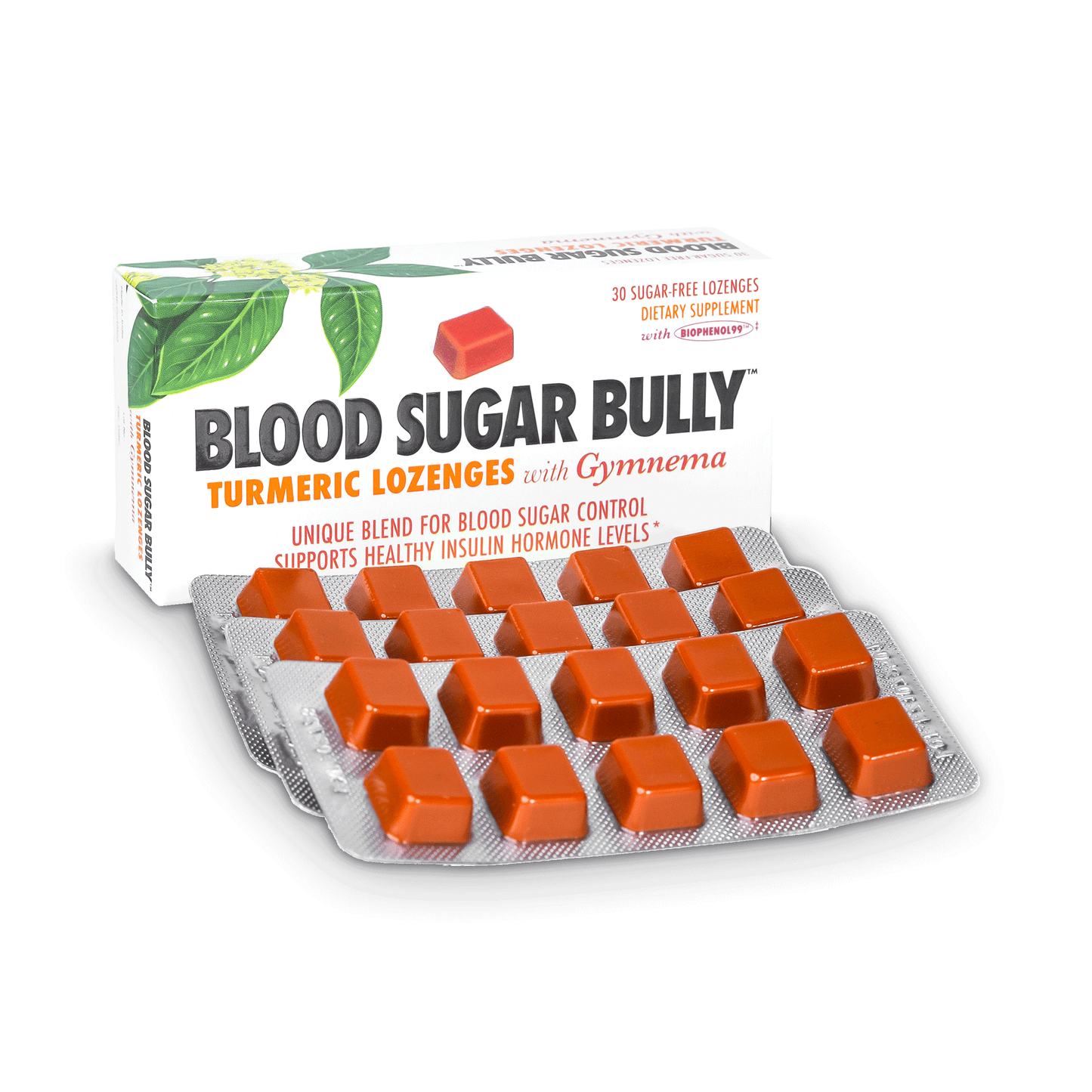 Blood Sugar Bully Lozenges Three Strip Box