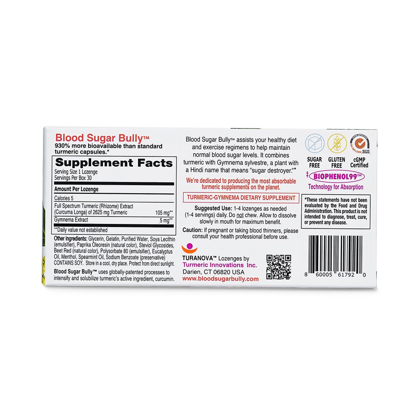 Blood Sugar Bully Lozenges Three Strip Box