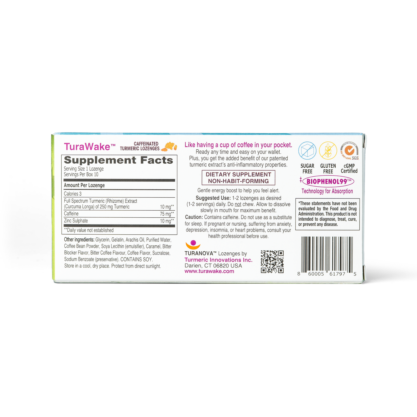 TuraWake Lozenges Single Strip Box