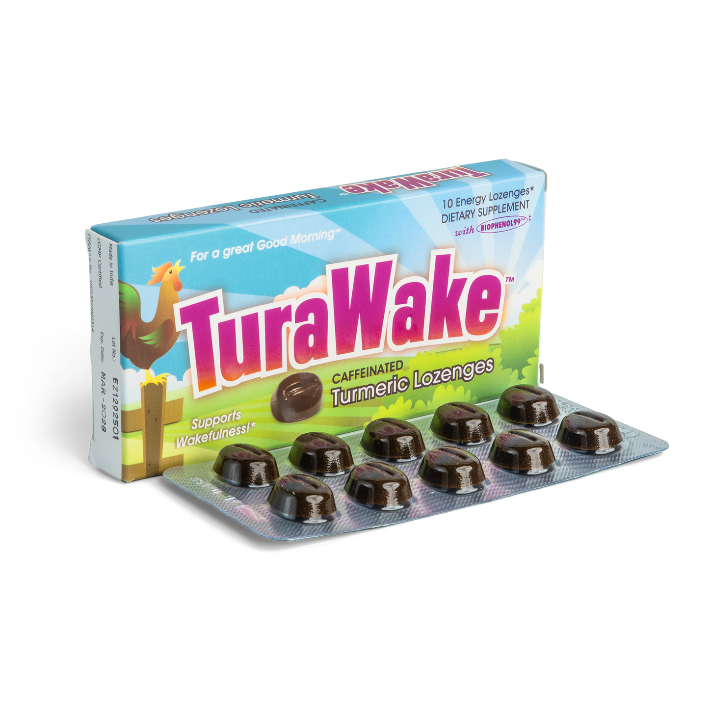 TuraWake Lozenges Single Strip Box